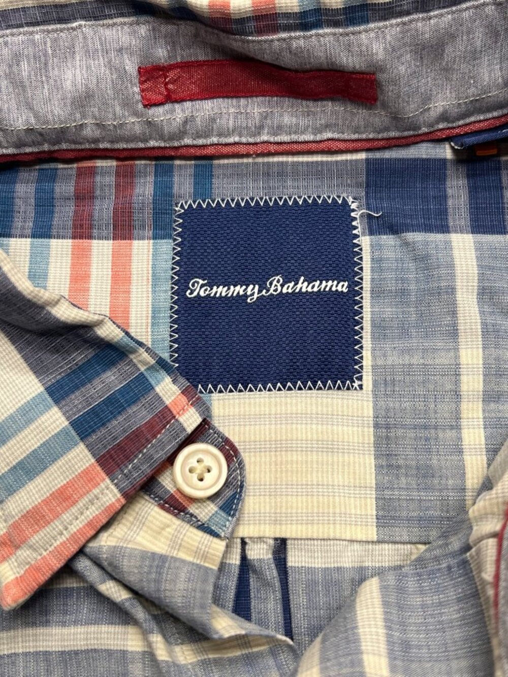 Tommy Bahama Plaid Casual Button Down Shirt Mens Large Business Office Preppy - Picture 5 of 9
